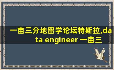 一亩三分地留学论坛特斯拉,data engineer 一亩三分地